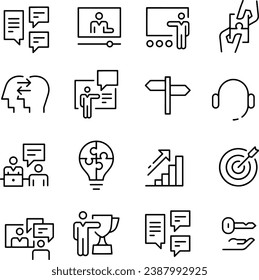 Diseño vectorial de iconos de línea de mentores