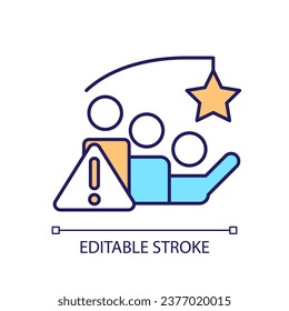 Mentoring problem RGB color icon. Leadership issue. Ineffective social engagement. Low involvement. Isolated vector illustration. Simple filled line drawing. Editable stroke. Arial font used