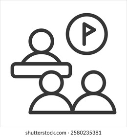 Mentoring Program Outline Icon Vector Illustration