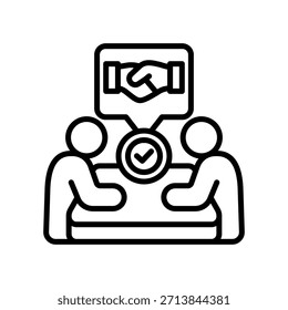 Ilustração do vetor da linha do ícone da relação de orientação