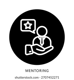Mentoring Icono de color redondeado Mini Icono de ilustración. Uso Para El Concepto Moderno, Impresión, Ui, Ux Kit, Web Y Desarrollo De App. Vector Relacionado Con La Oficina, La Educación, El Examen Y Más