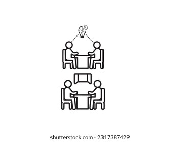  mentoring sets , education, meeting, conference, line icons related to training, coaching, teamwork. Outline icon collection stroke vector icon graphics design by  illustration.