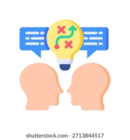 Estrategias de mentoría Icon Flat Ilustración vectorial