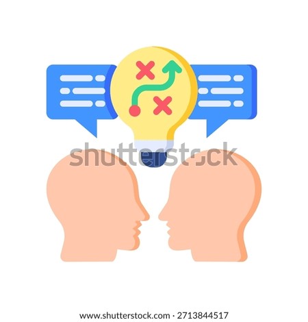 Mentoring Strategies Icon Flat Vector Illustration