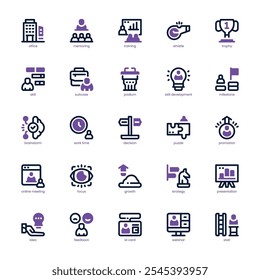 Mentoring and Training icon pack for your website, mobile, presentation, and logo design. Mentoring and Training icon dual tone design. Vector graphics illustration and editable stroke.
