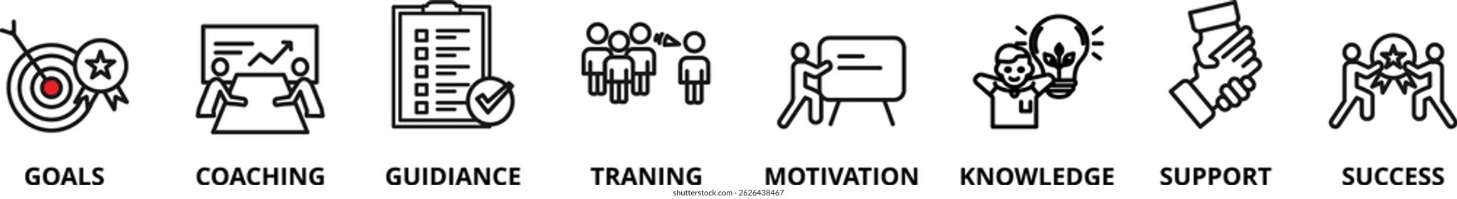 Concepto de ilustración de icono de Vector de mentoría