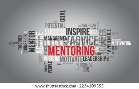 Mentoring word cloud background. Mental Health awareness Vector illustration design concept.