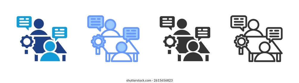 Mentors icon set multiple style collection