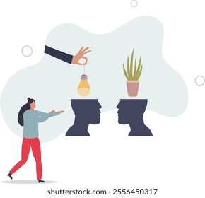 Mentorship or advice from mentor for personal development .flat characters.