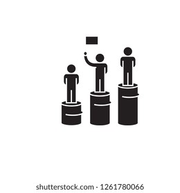 Mentorship black vector concept icon. Mentorship flat illustration, sign