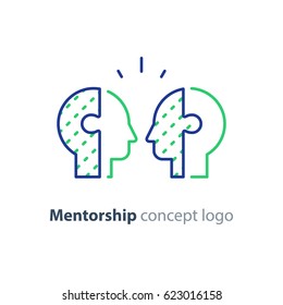 Mentorship Concept, Mentoring And Guidance, Competition Game, Relationship, Vector Line Icon