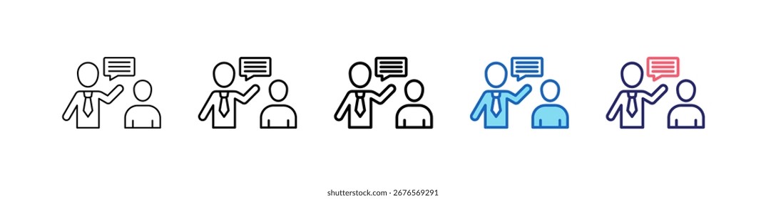 Ícone Mentorship Em 5 Estilos Diferentes Conjunto Coleção.