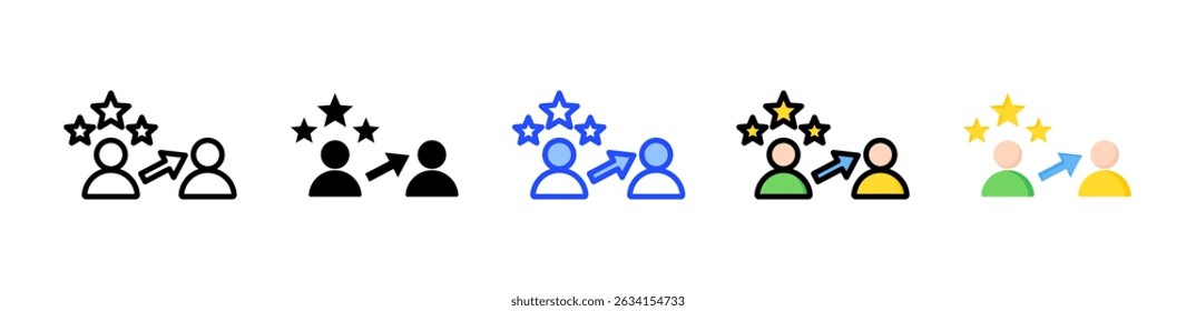 Colección de iconos de mentoría con múltiples estilos