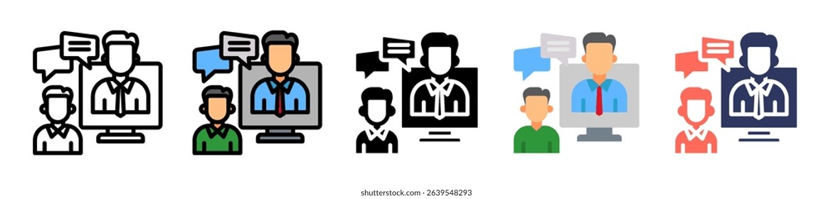 Mentorship Icon Multiple Vector Illustration