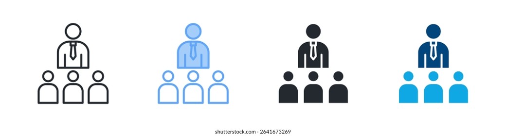 Mentorship Icon Set Multiple Style. Design In Outline, Blue, Glyph, Dualtone