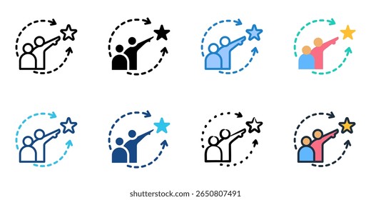 Ícone de mentoria define coleção de vários estilos 
