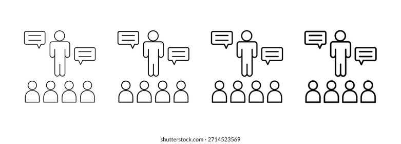 Conjunto de Vectores de iconos de mentoría en estilo de línea de trazo diferente