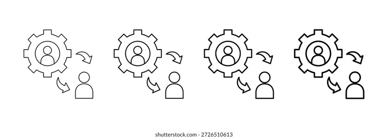 Conjunto de Vectores de iconos de mentoría en estilo de línea de trazo diferente