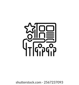 Mentorship line icon. Universal creative premium symbol. Vector sign icon logo template. Vector illustration