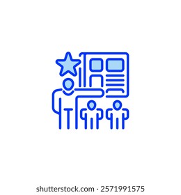 Mentorship line icon. Universal creative premium symbol. Vector sign icon logo template. Vector illustration