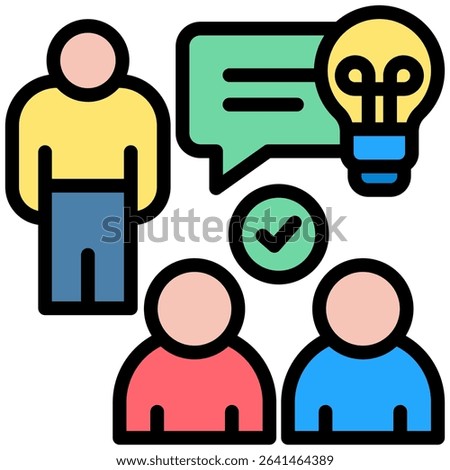 Mentorship Program Icon Lineal Color Vector Illustration
