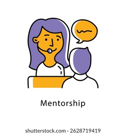 Mentorship Vector Filled Outline Style Icon. Eps 10 File 