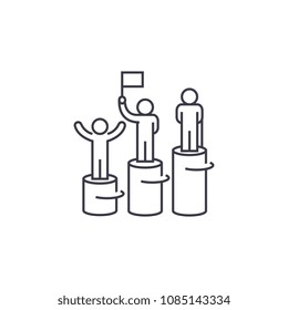 mentorship vector line icon, sign, illustration on background, editable strokes