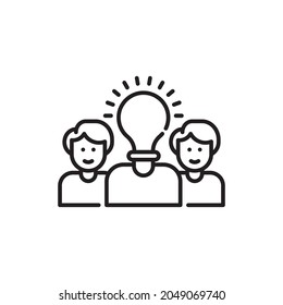 Mentorship vector outline icon style illustration. EPS 10 file