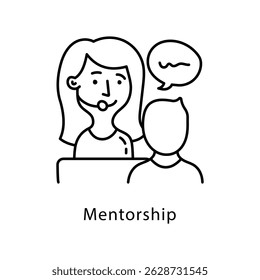 Mentorship Vector Outline Style Icon. Eps 10 File