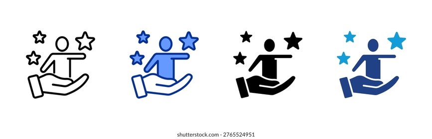 Mentorship web icon with multiple style collection