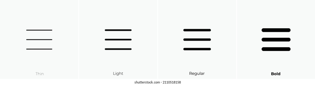 menu 2 icon. Thin, Light Regular And Bold style design isolated on white background