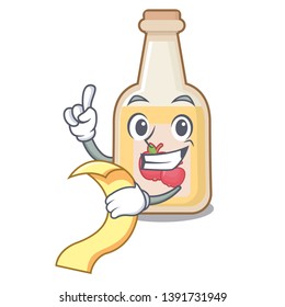 With menu apple cider in the character shape