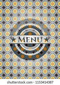 Menu arabic emblem. Arabesque decoration.