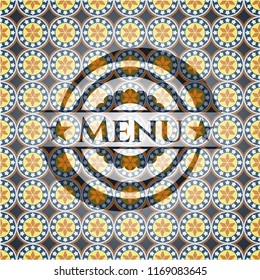 Menu arabic style badge. Arabesque decoration.