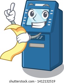 With menu atm machine next to character table