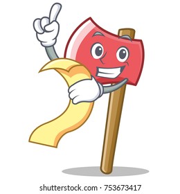 With menu axe character cartoon style vector illustration