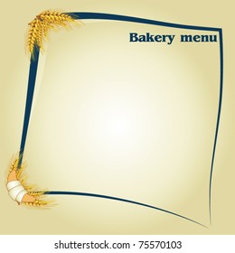 Menu for bakery