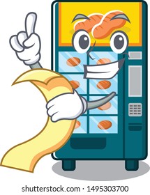 With menu bakery vending machine in a mascot