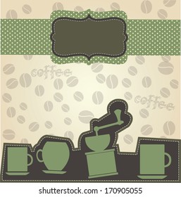 Menu banner with coffee cups - vector