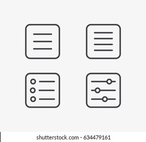 Menu Bar Line Icon. Editable Stroke