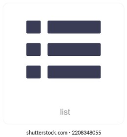 Concepto de icono de barra de menú y lista