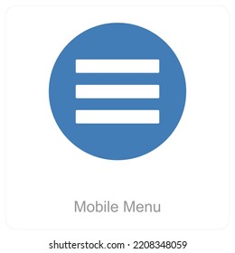Concepto de icono de barra de menú y lista