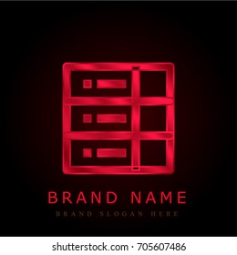 Menu bar red chromium metallic logo