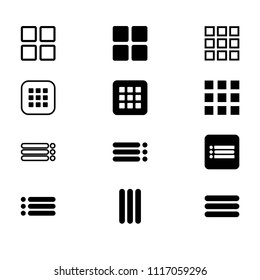 Menu bar vector icon, flat button set symbol. Simple illustration for web or mobile app