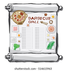 menu barbecue grill design objects japan Chinese foods