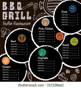Menü Grill Restaurant Vorlage Design Grafikobjekte