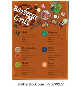 menu barbecue grill restaurant template design graphic objects 