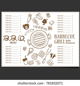 menu barbecue grill restaurant template design graphic objects 
