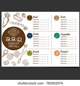 menu barbecue grill restaurant template design graphic objects 