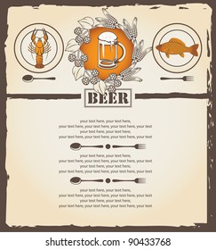 menu for beer